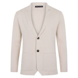 Midweight Cotton Deconstructed Knitted Blazer - Ecru