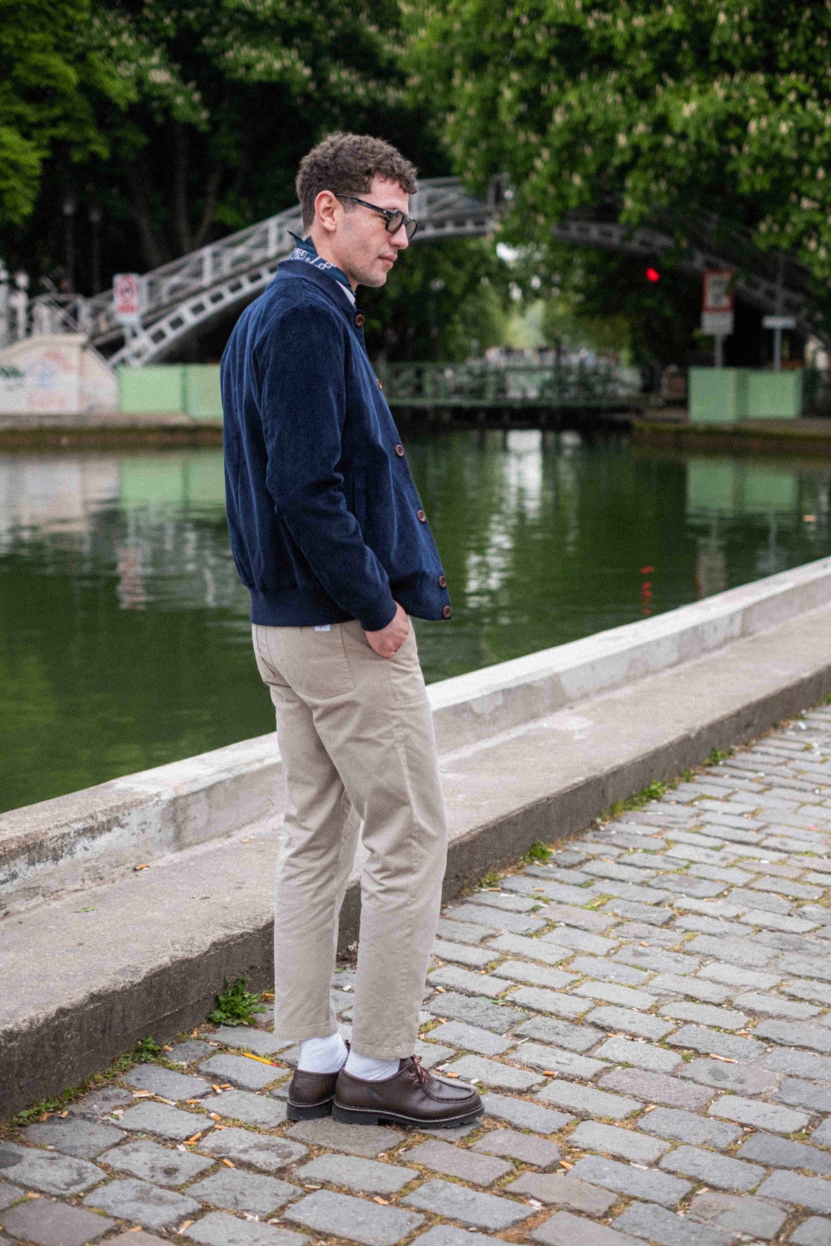 Corduroy Bomber Jacket - Navy