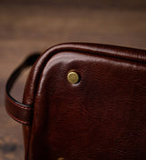 Leather Toiletries Bag - Mahogany