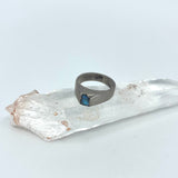 Semi Polished Labradorite Pinky Ring