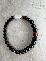 Petra Bracelet - Black Agate / Red Tigers Eye / Black Rutilated Quartz