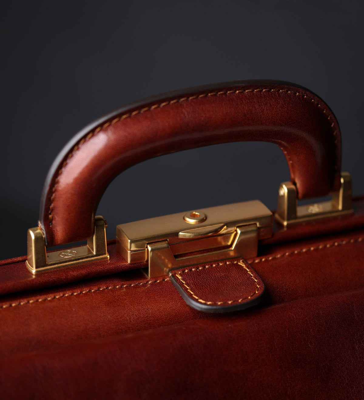 Large Italian Leather Doctor Bag - Brown