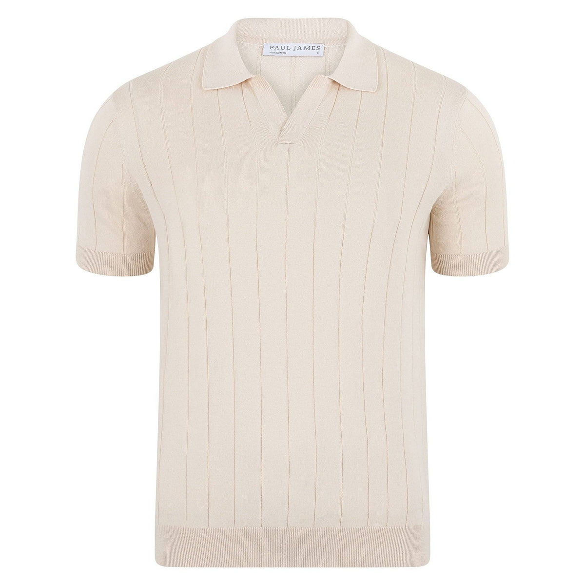 Ultra Fine Cotton Buttonless Polo Shirt - Ecru