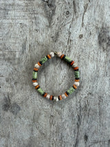 Petra Bracelet - Orange Aventurine / Maifanite / Serpentine + Navajo Bench Pearl 925