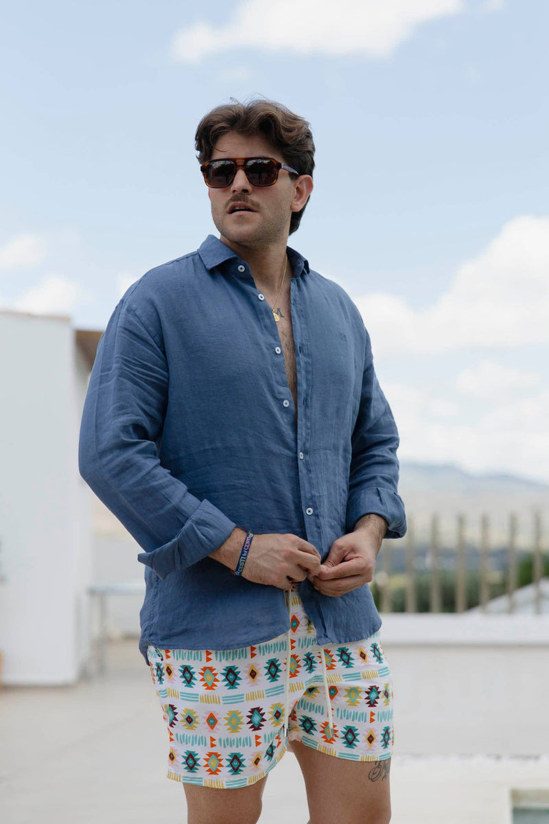 Linen Shirt - Marine Blue