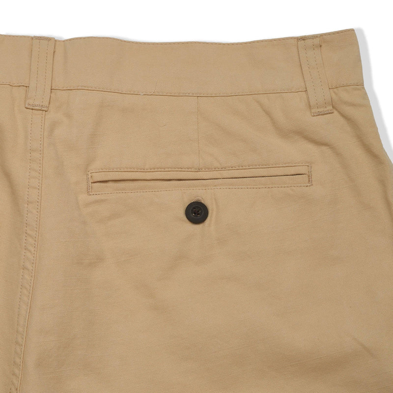 Cotton Linen Blend 8" Shorts - Khaki