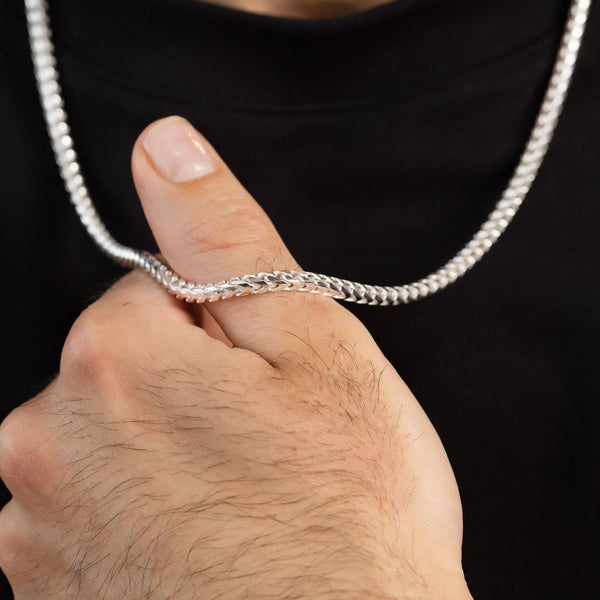 925 Sterling Silver Franco Box Chain Necklace 22" / 4MM