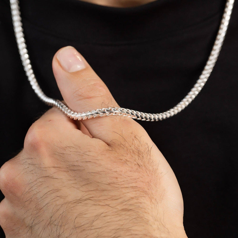 925 Sterling Silver Franco Box Chain Necklace 22" / 4MM