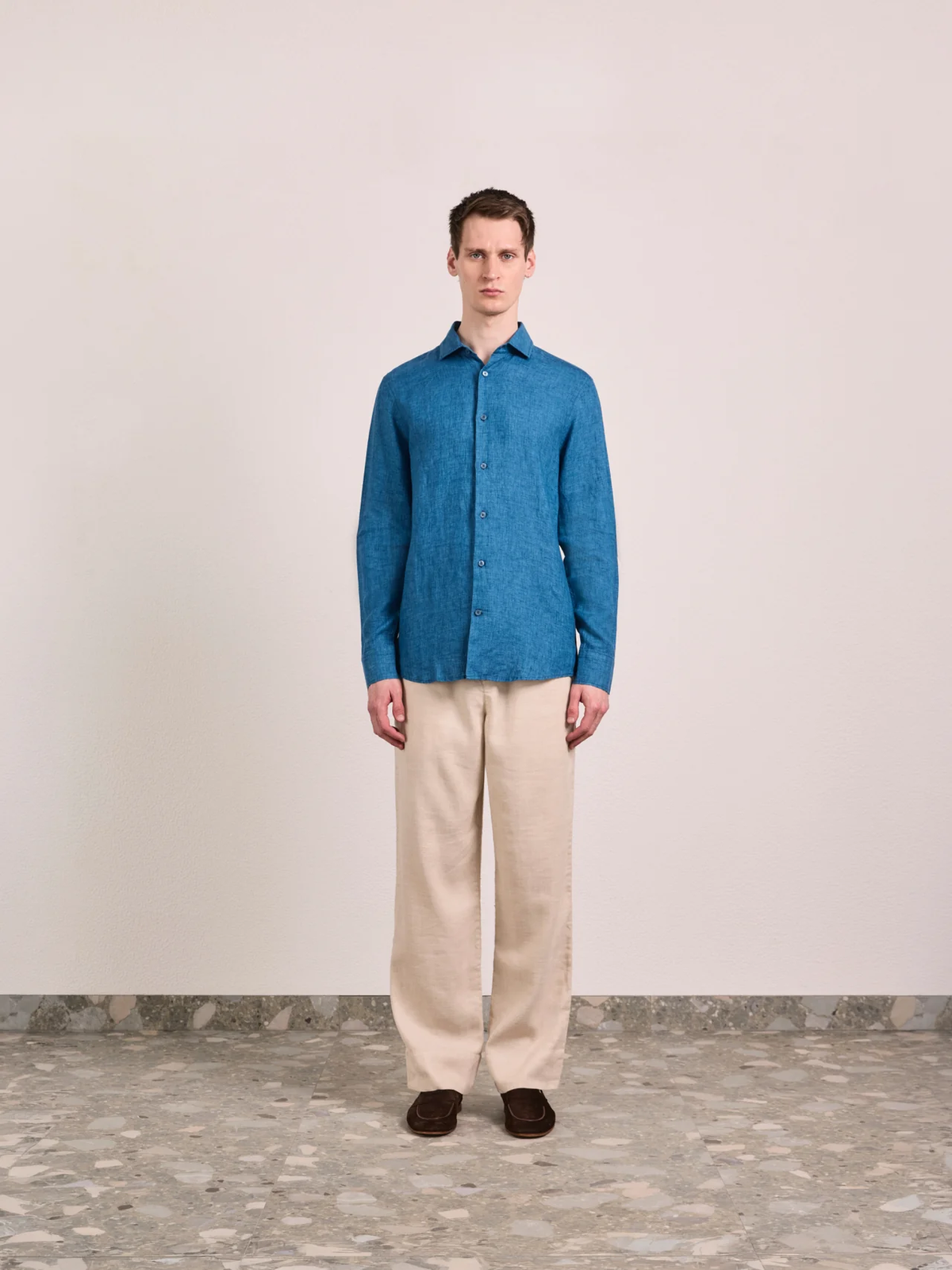 ANTONIO LINEN SHIRT - TEAL