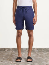 FELIPE LINEN SHORTS - NAVY BLUE