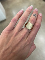 Square Brass Signet Ring