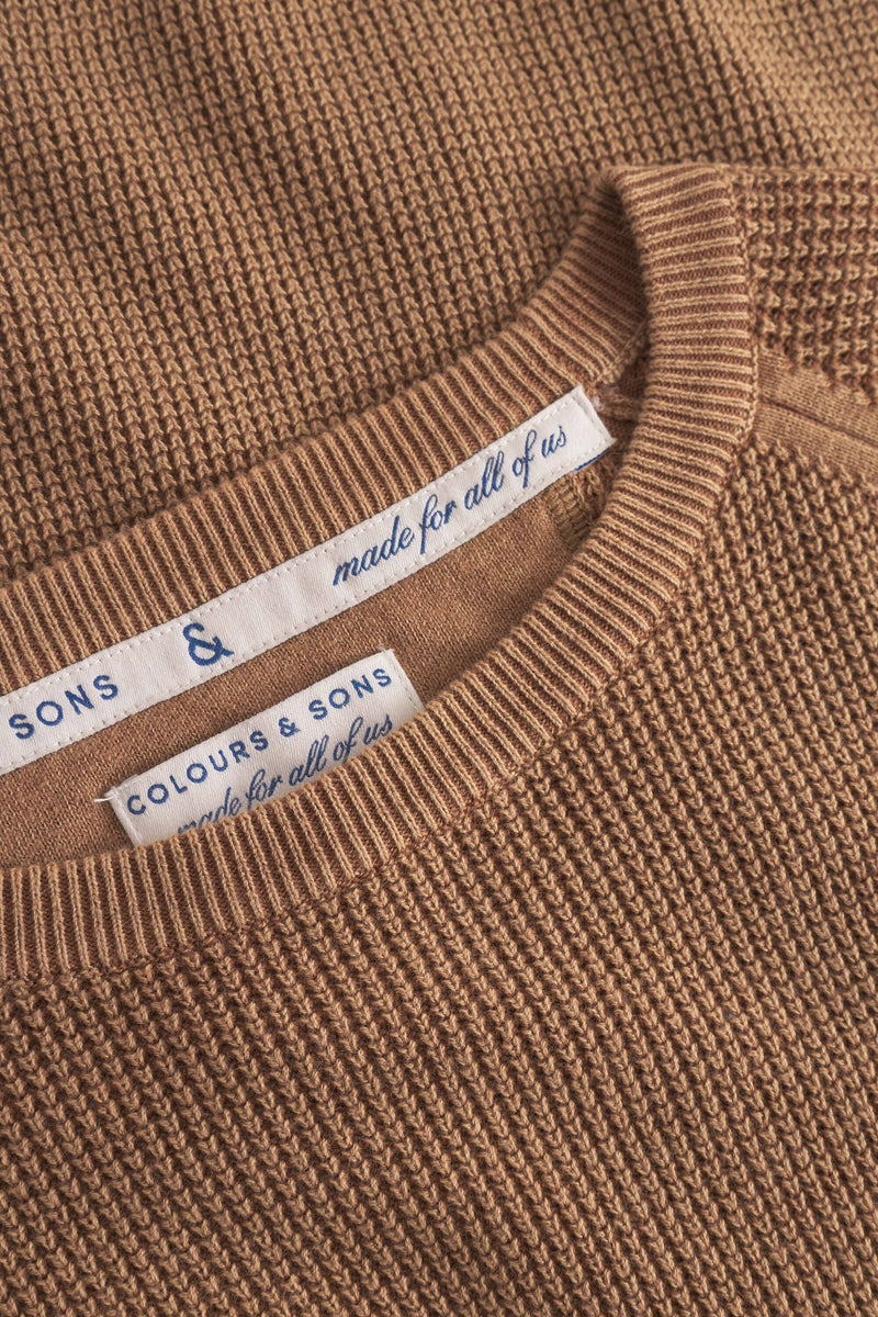 Roundneck Cable Knit - Tobacco