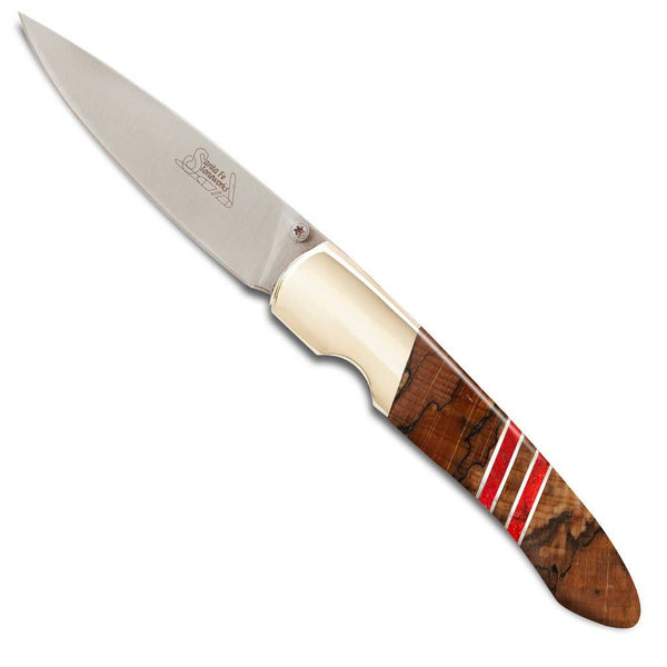 4" Liner Lock Knife - Spalted Beech w/Coral