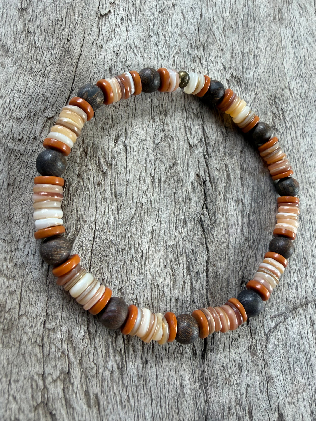 Petra Bracelet - Bronzite / Shell / Olive Walnut