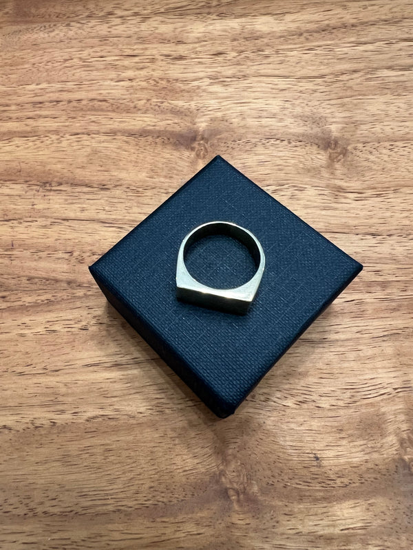 Rectangle Brass Signet Ring