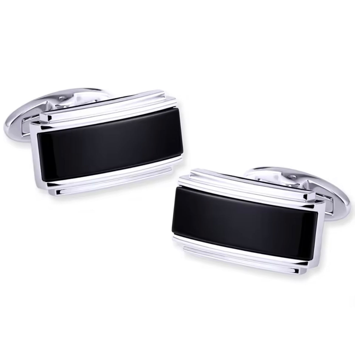 Rectangle Cufflinks - Black Onyx
