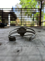 Signed Vintage Navajo Sleeping Beauty Turquoise Bangle