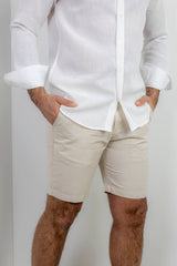 Linen Bermuda Shorts - Beige