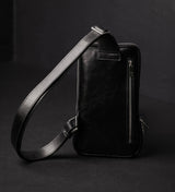 Leather Crossbody Bag - Mahogany