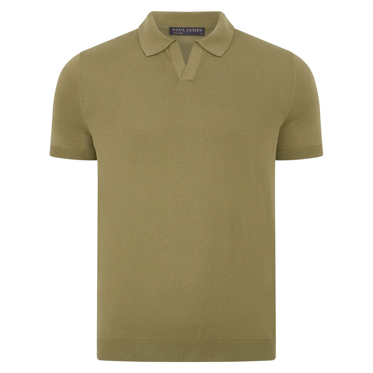 Ultra Fine Cotton Buttonless Polo - Light Olive