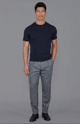 Ultra Fine Cotton Knitted T-Shirt - Navy