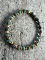 Petra Bracelet - African Turquoise / Picture Jasper