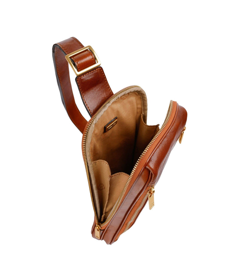 Leather Crossbody Bag - Mahogany