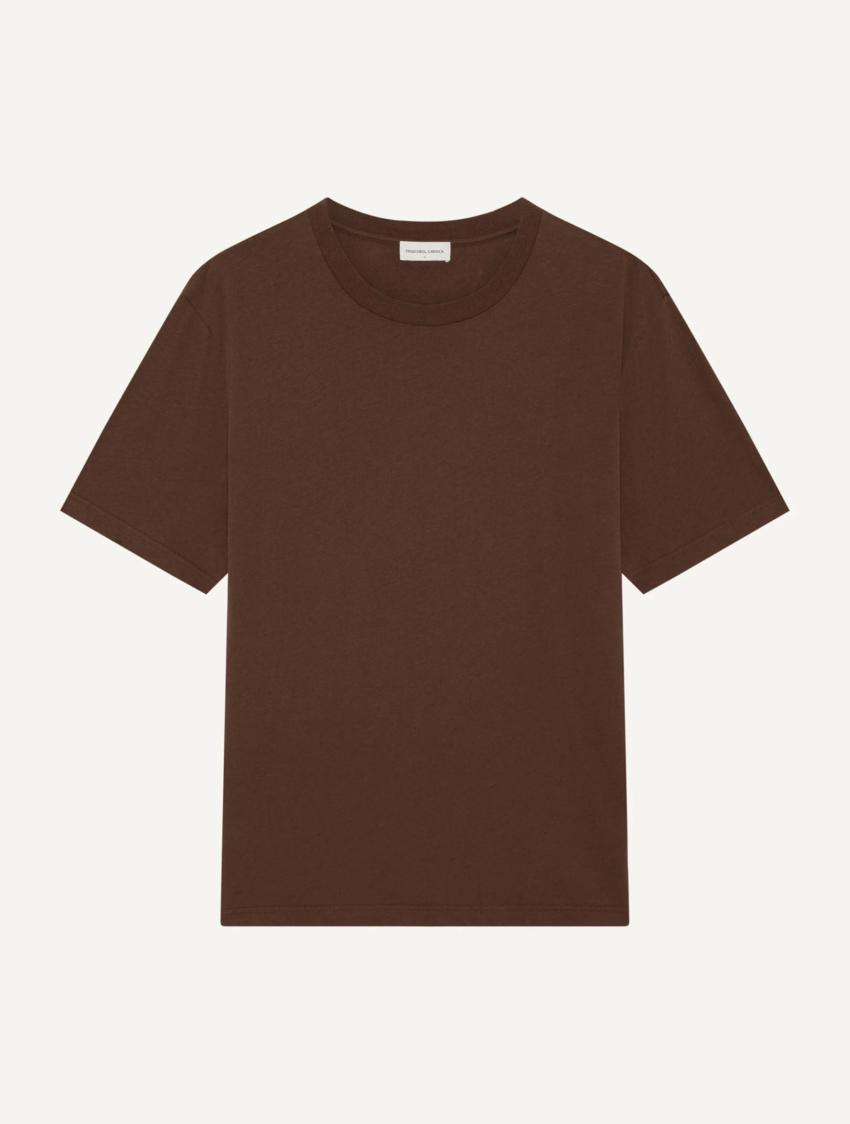 DINIS COTTON-LINEN T-SHIRT - BROWN