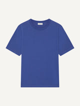 DINIS LINEN-COTTON T-SHIRT - COBALT BLUE
