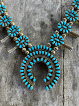 Handmade Vintage Zuni Squash Blossom Necklace