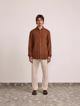 ANTONIO LINEN SHIRT - BROWN