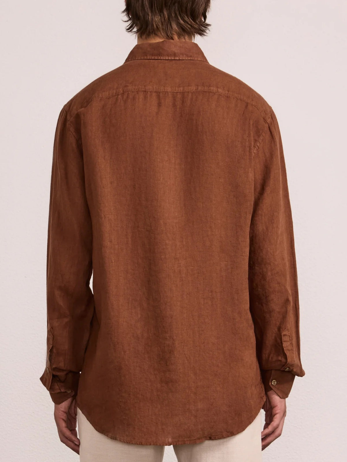 ANTONIO LINEN SHIRT - BROWN