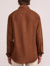 ANTONIO LINEN SHIRT - BROWN
