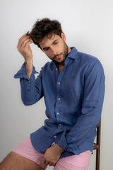 Linen Shirt - Marine Blue