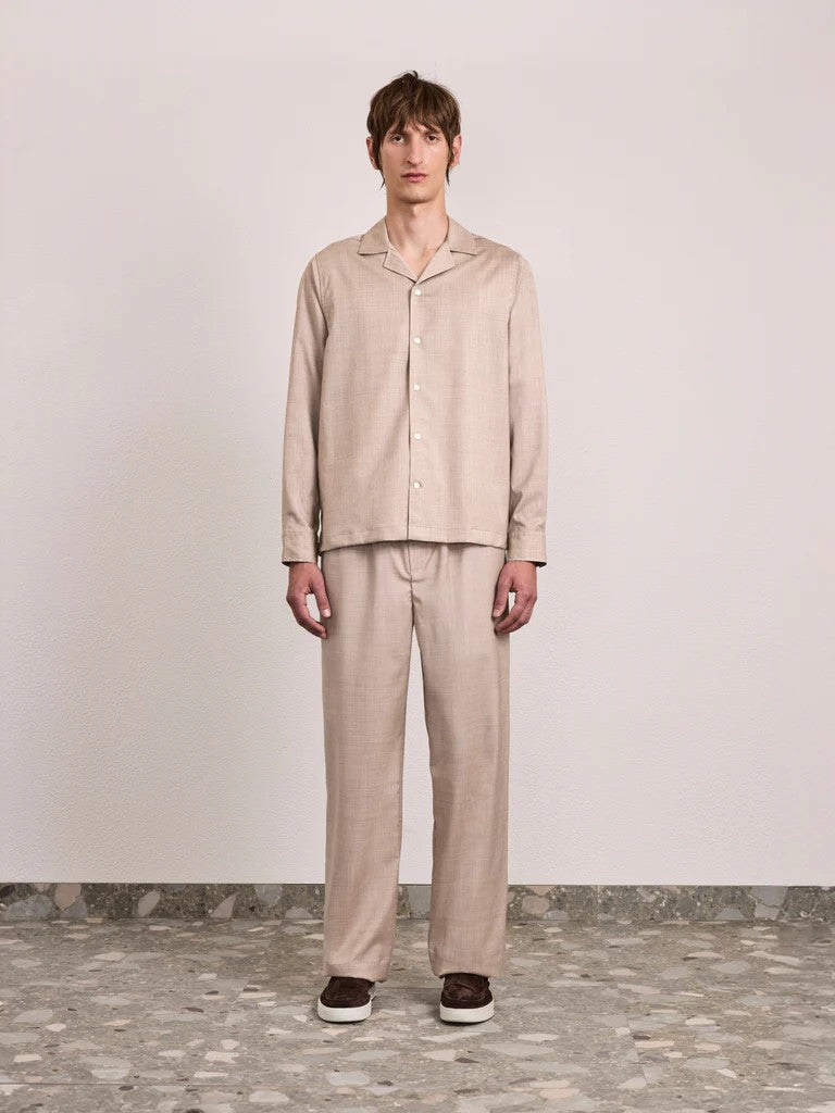 SAFRA TROPICAL WOOL SHIRT - SAND