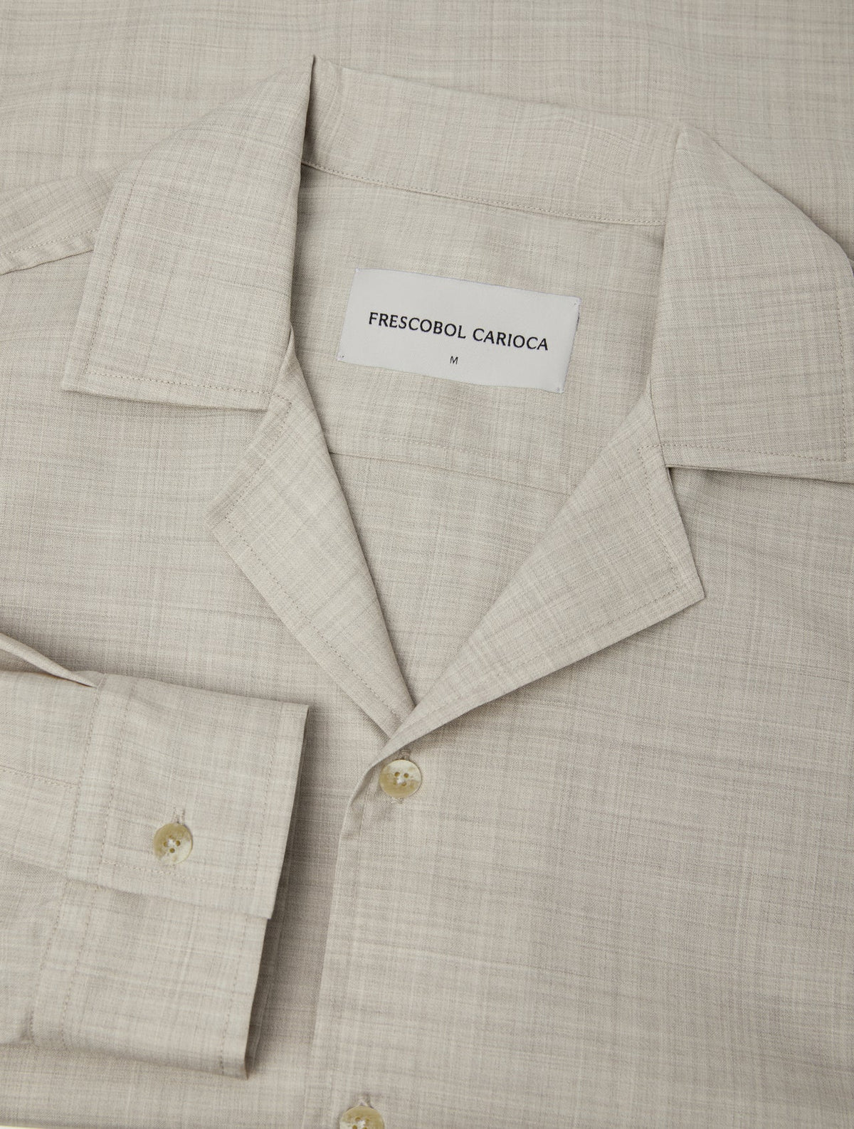 SAFRA TROPICAL WOOL SHIRT - SAND