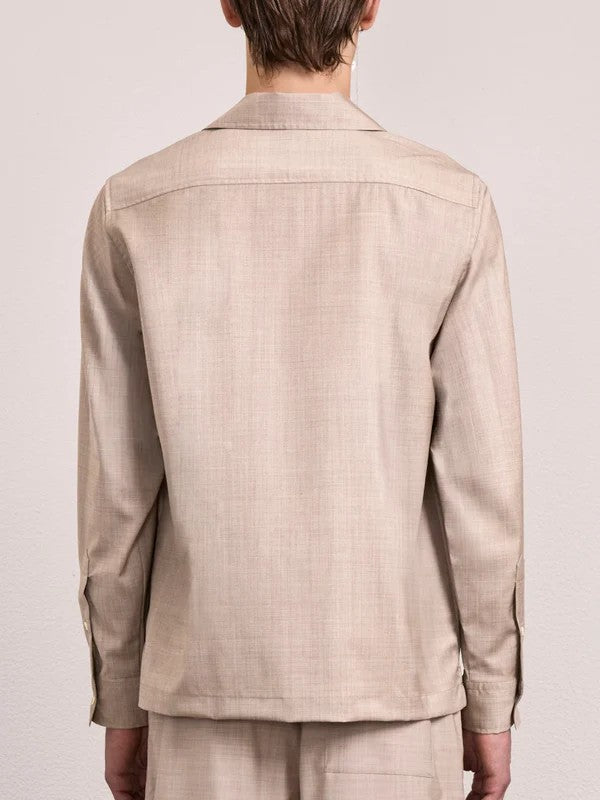 SAFRA TROPICAL WOOL SHIRT - SAND