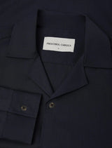 SAFRA TROPICAL WOOL SHIRT - NAVY
