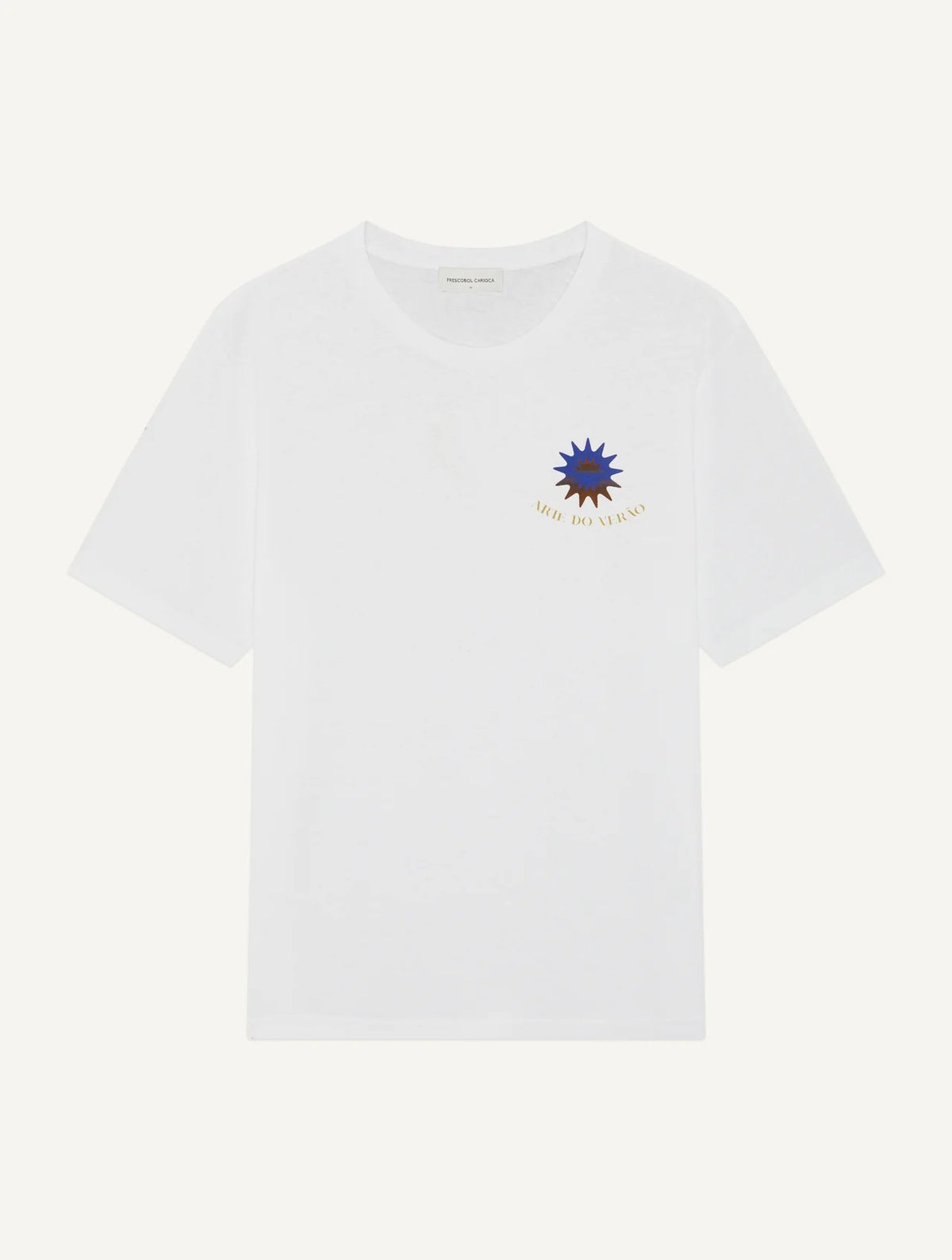 DINIS LINEN-COTTON PRINTED T-SHIRT - 'Arte Do Verao '