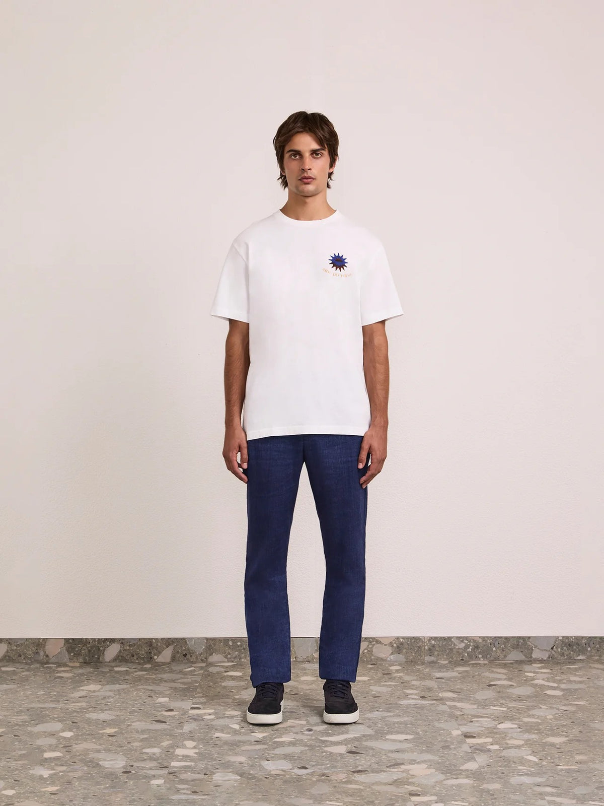 DINIS LINEN-COTTON PRINTED T-SHIRT - 'Arte Do Verao '