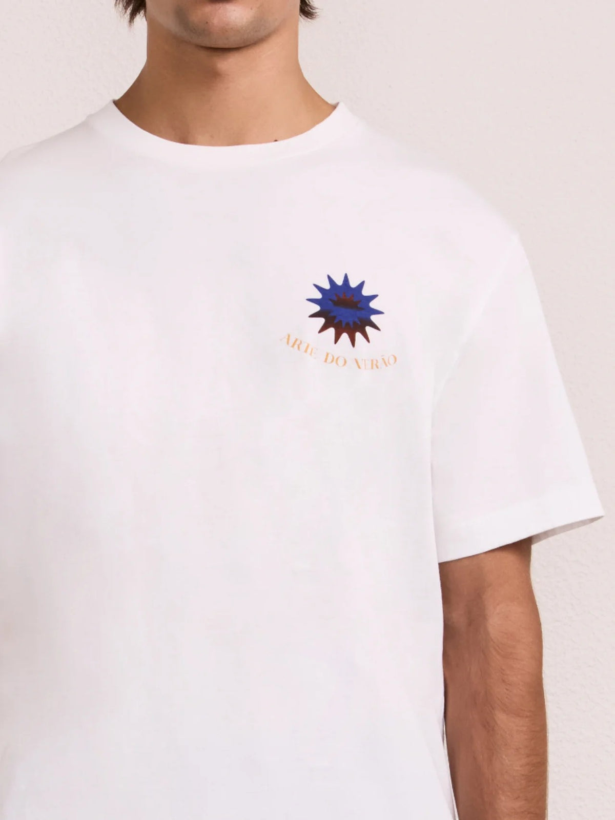 DINIS LINEN-COTTON PRINTED T-SHIRT - 'Arte Do Verao '