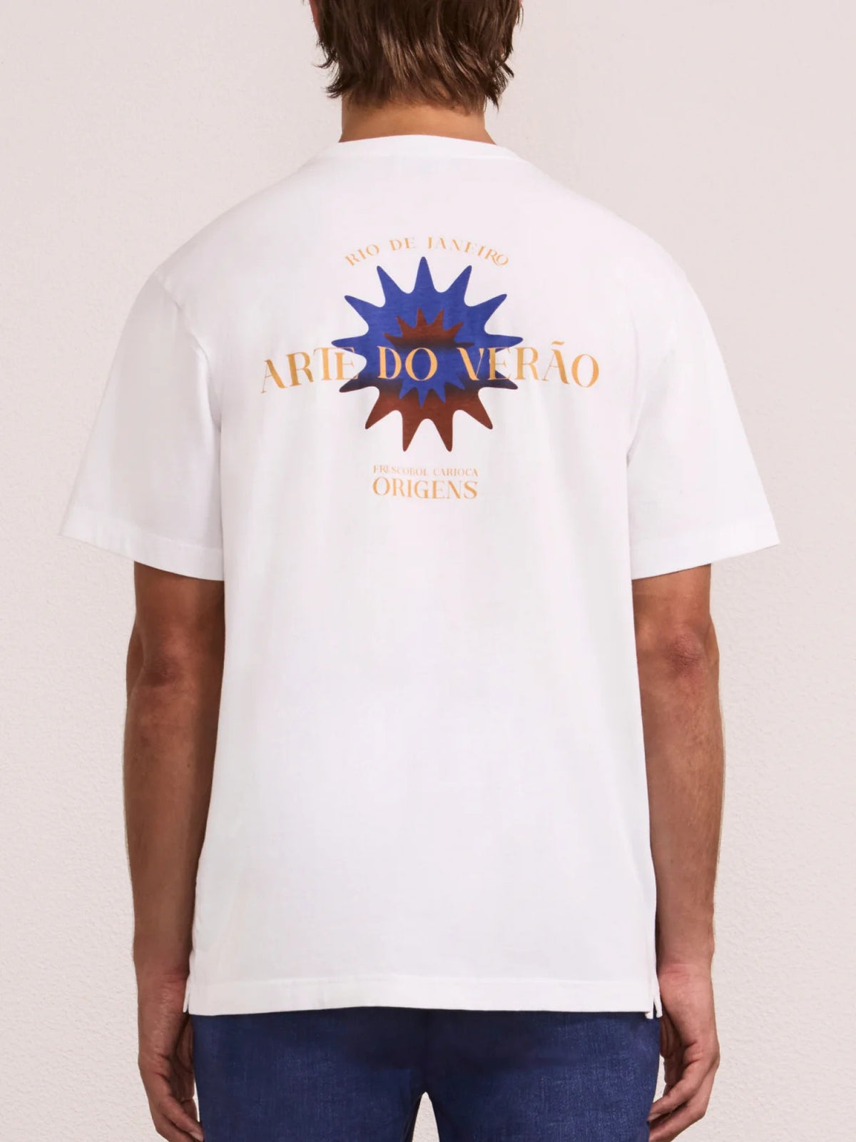 DINIS LINEN-COTTON PRINTED T-SHIRT - 'Arte Do Verao '
