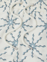 Rio Swim Short O Sol Print - Ecru & Coastal Blue