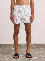 Rio Swim Short O Sol Print - Ecru & Coastal Blue