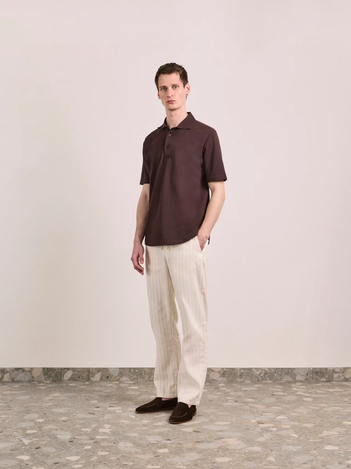 LUCA COTTON PIQUÉ POLO - CACAO