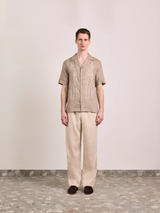 ALVES PALM EMBROIDERED LINEN SHIRT - PALM GREEN