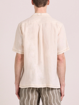 ALVES PALM EMBROIDERED LINEN SHIRT - CREAM