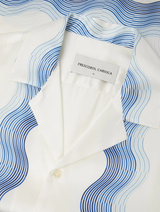 ROBERTO BOX WAVE SILK SHIRT - NAVY