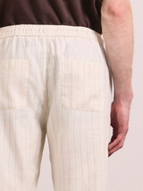 MENDES LINEN-COTTON TROUSER - IVORY
