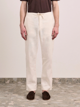 MENDES LINEN-COTTON TROUSER - IVORY